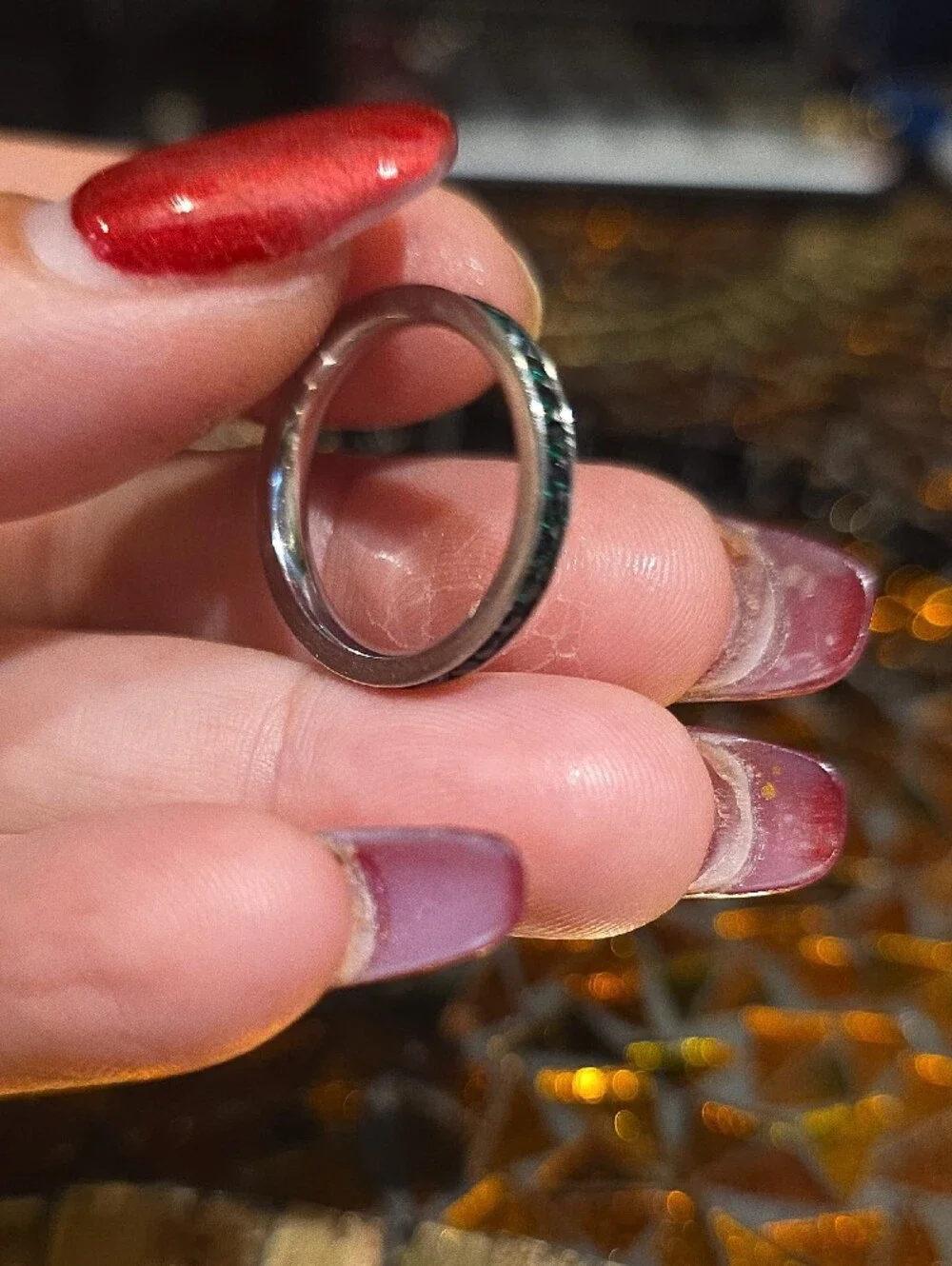 Source Unknown Emerald-Green Pavé Band Ring